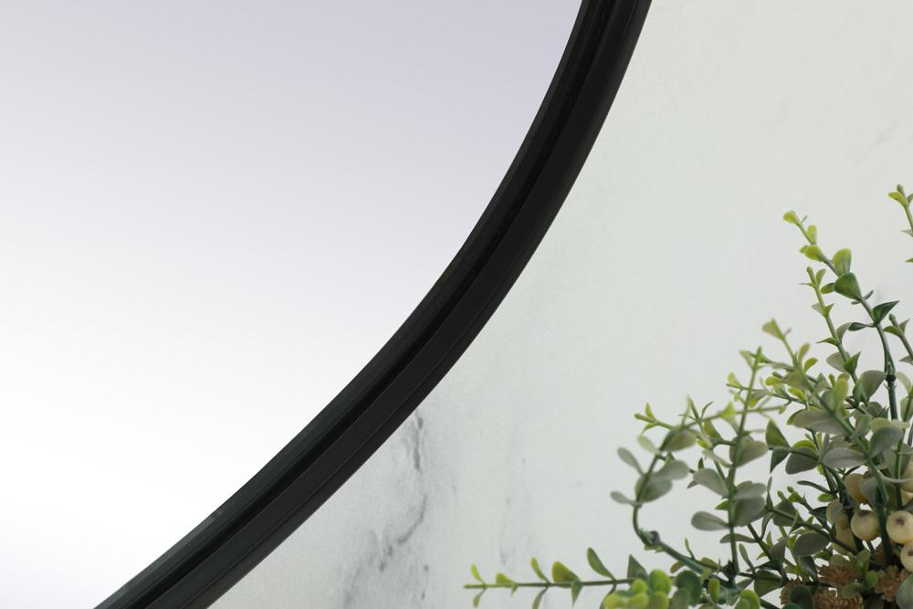 Elegant Furniture & Lighting - Brynn Metal Frame Oval Mirror 30x48 Inch in Black - MR2B3048BLK veiw 7