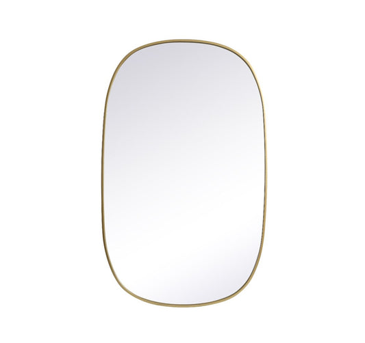 Elegant Furniture & Lighting - Brynn Metal Frame Oval Mirror 30x48 Inch in Brass - MR2B3048BRS veiw 1