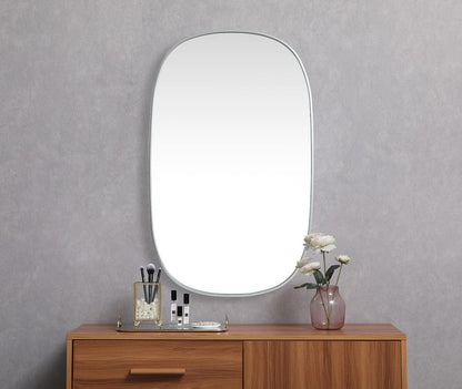 Elegant Furniture & Lighting - Brynn Metal Frame Oval Mirror 30x48 Inch in Silver - MR2B3048SIL veiw 4
