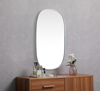 Elegant Furniture & Lighting - Brynn Metal Frame Oval Mirror 30x48 Inch in Silver - MR2B3048SIL veiw 5