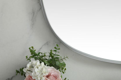 Elegant Furniture & Lighting - Brynn Metal Frame Oval Mirror 30x48 Inch in Silver - MR2B3048SIL veiw 6