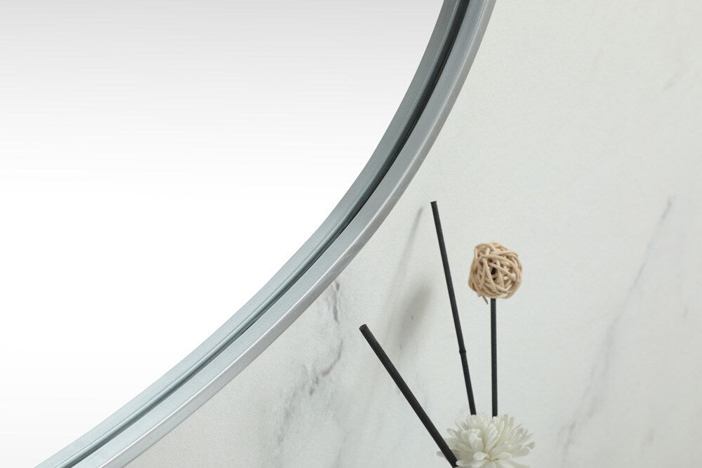 Elegant Furniture & Lighting - Brynn Metal Frame Oval Mirror 30x48 Inch in Silver - MR2B3048SIL veiw 7