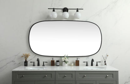 Elegant Furniture & Lighting - Brynn Metal Frame Oval Mirror 30x60 Inch in Black - MR2B3060BLK veiw 2