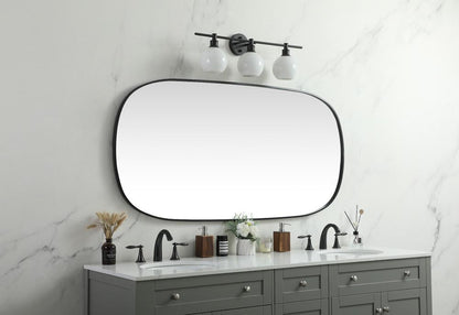 Elegant Furniture & Lighting - Brynn Metal Frame Oval Mirror 30x60 Inch in Black - MR2B3060BLK veiw 3