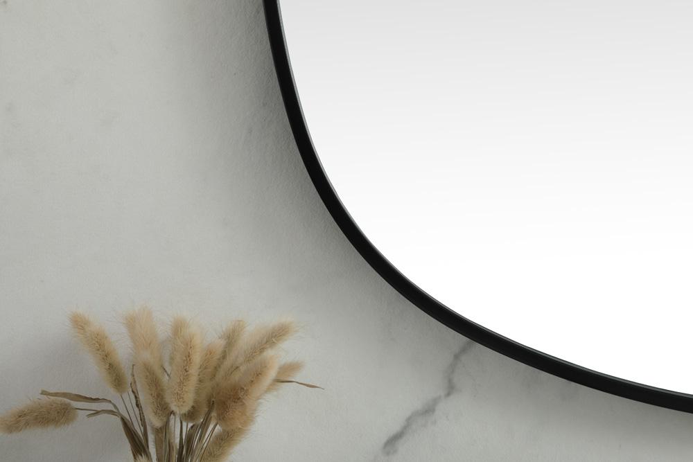 Elegant Furniture & Lighting - Brynn Metal Frame Oval Mirror 30x60 Inch in Black - MR2B3060BLK veiw 6
