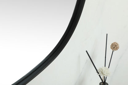 Elegant Furniture & Lighting - Brynn Metal Frame Oval Mirror 30x60 Inch in Black - MR2B3060BLK veiw 7