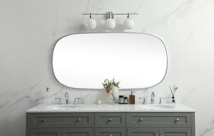 Elegant Furniture & Lighting - Brynn Metal Frame Oval Mirror 30x60 Inch in Silver - MR2B3060SIL veiw 2