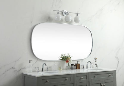 Elegant Furniture & Lighting - Brynn Metal Frame Oval Mirror 30x60 Inch in Silver - MR2B3060SIL veiw 3
