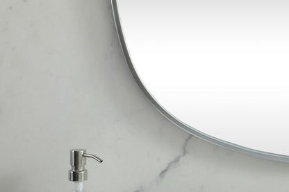 Elegant Furniture & Lighting - Brynn Metal Frame Oval Mirror 30x60 Inch in Silver - MR2B3060SIL veiw 6
