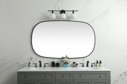 Elegant Furniture & Lighting - Brynn Metal Frame Oval Mirror 36x60 Inch in Black - MR2B3660BLK veiw 2