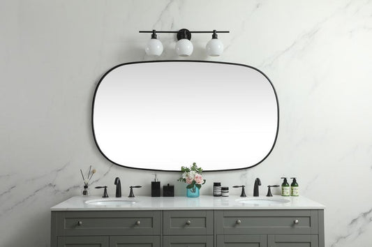 Elegant Furniture & Lighting - Brynn Metal Frame Oval Mirror 36x60 Inch in Black - MR2B3660BLK veiw 2