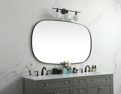 Elegant Furniture & Lighting - Brynn Metal Frame Oval Mirror 36x60 Inch in Black - MR2B3660BLK veiw 3