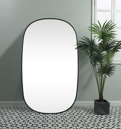 Elegant Furniture & Lighting - Brynn Metal Frame Oval Mirror 36x60 Inch in Black - MR2B3660BLK veiw 4