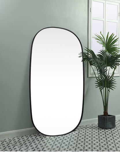 Elegant Furniture & Lighting - Brynn Metal Frame Oval Mirror 36x60 Inch in Black - MR2B3660BLK veiw 5