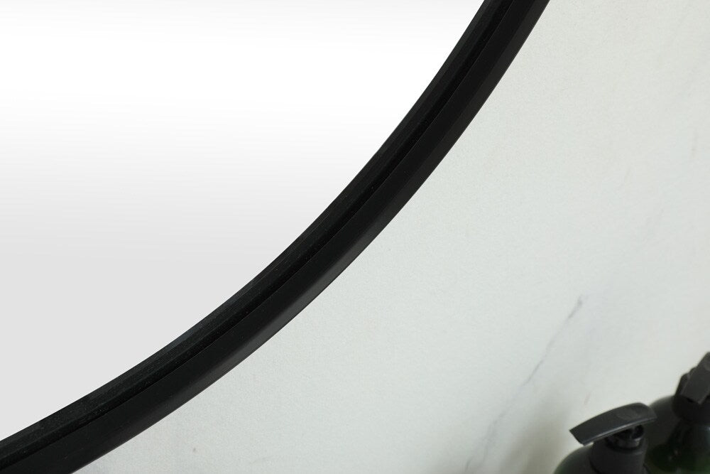 Elegant Furniture & Lighting - Brynn Metal Frame Oval Mirror 36x60 Inch in Black - MR2B3660BLK veiw 7