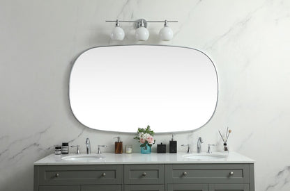 Elegant Furniture & Lighting - Brynn Metal Frame Oval Mirror 36x60 Inch in Silver - MR2B3660SIL veiw 2