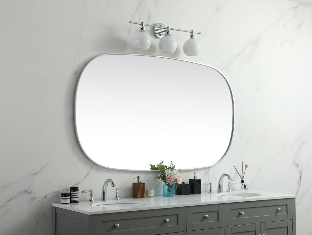 Elegant Furniture & Lighting - Brynn Metal Frame Oval Mirror 36x60 Inch in Silver - MR2B3660SIL veiw 3