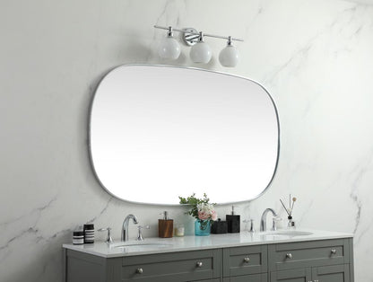 Elegant Furniture & Lighting - Brynn Metal Frame Oval Mirror 36x60 Inch in Silver - MR2B3660SIL veiw 3