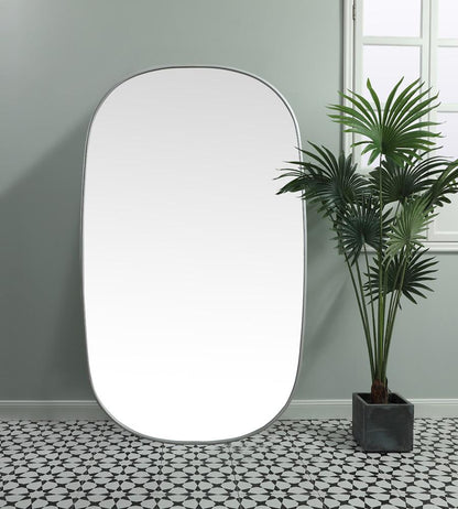 Elegant Furniture & Lighting - Brynn Metal Frame Oval Mirror 36x60 Inch in Silver - MR2B3660SIL veiw 4