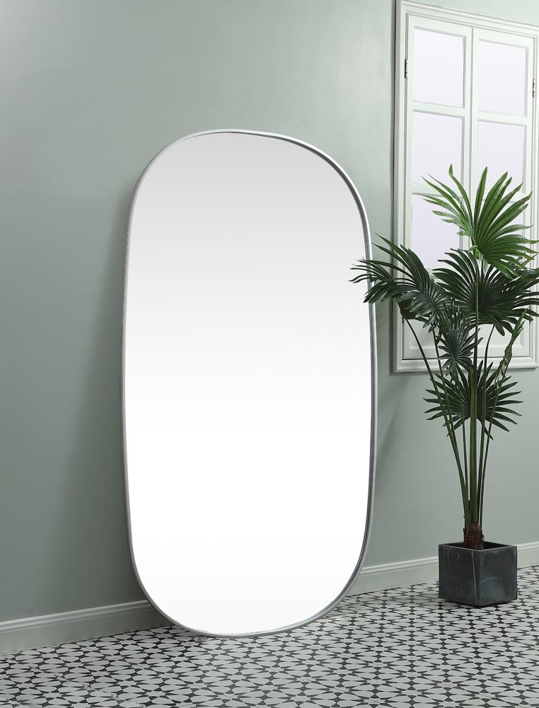 Elegant Furniture & Lighting - Brynn Metal Frame Oval Mirror 36x60 Inch in Silver - MR2B3660SIL veiw 5