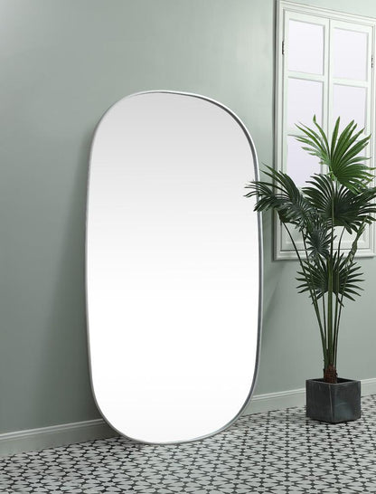 Elegant Furniture & Lighting - Brynn Metal Frame Oval Mirror 36x60 Inch in Silver - MR2B3660SIL veiw 5