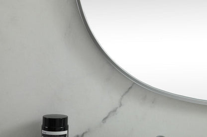 Elegant Furniture & Lighting - Brynn Metal Frame Oval Mirror 36x60 Inch in Silver - MR2B3660SIL veiw 6