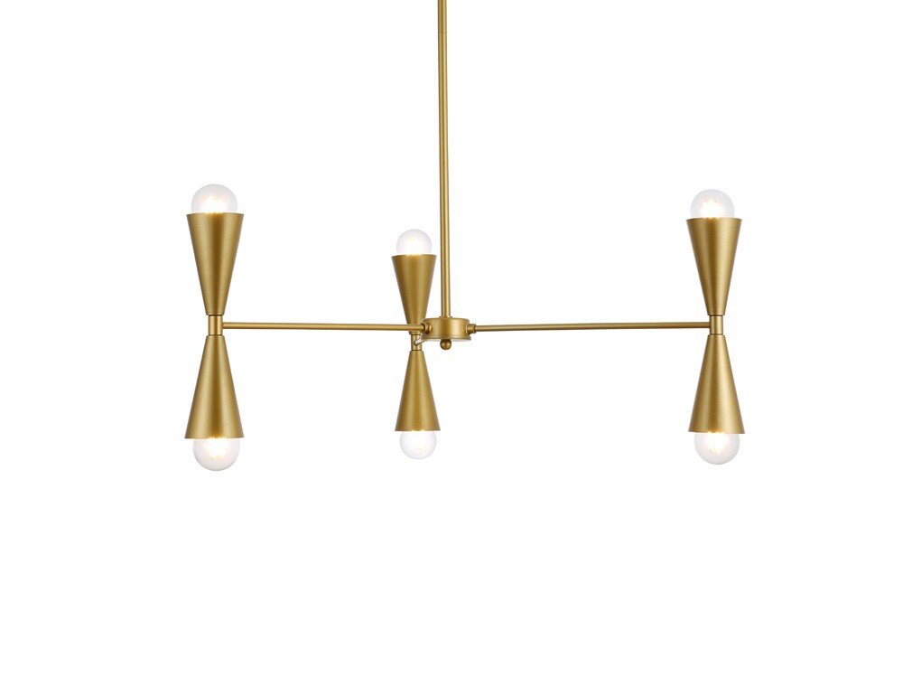 Elegant Furniture & Lighting - Cade 34 inch pendant in brass - LD650D34BR veiw 1