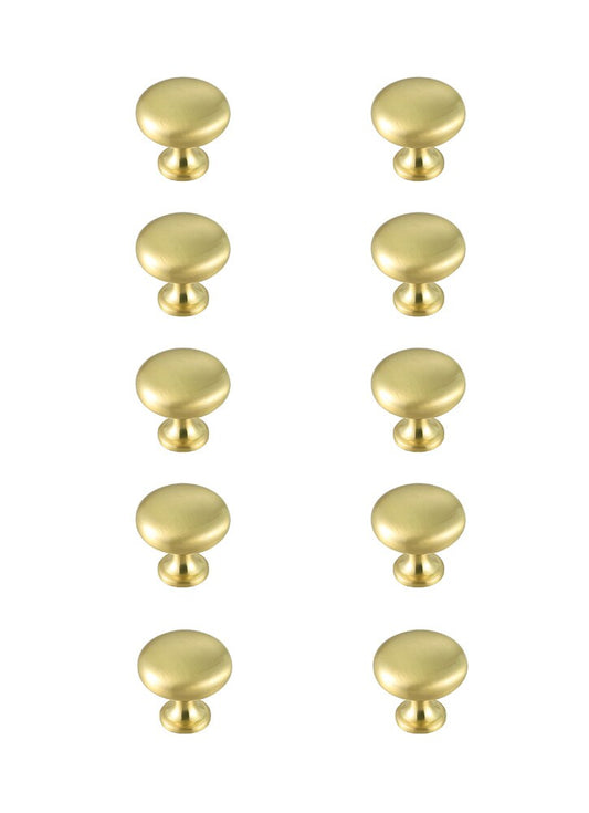 Elegant Furniture & Lighting - Cadon 1.2in Diameter Brushed Gold Mushroom Knob Multipack (Set of 10) - KB2002-GD-10PK veiw 1