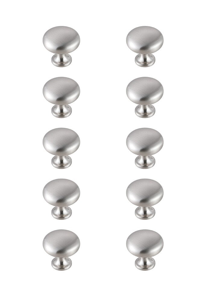 Elegant Furniture & Lighting - Cadon 1.2in Diameter Brushed Nickel Mushroom Knob Multipack (Set of 10) - KB2002-NK-10PK veiw 1