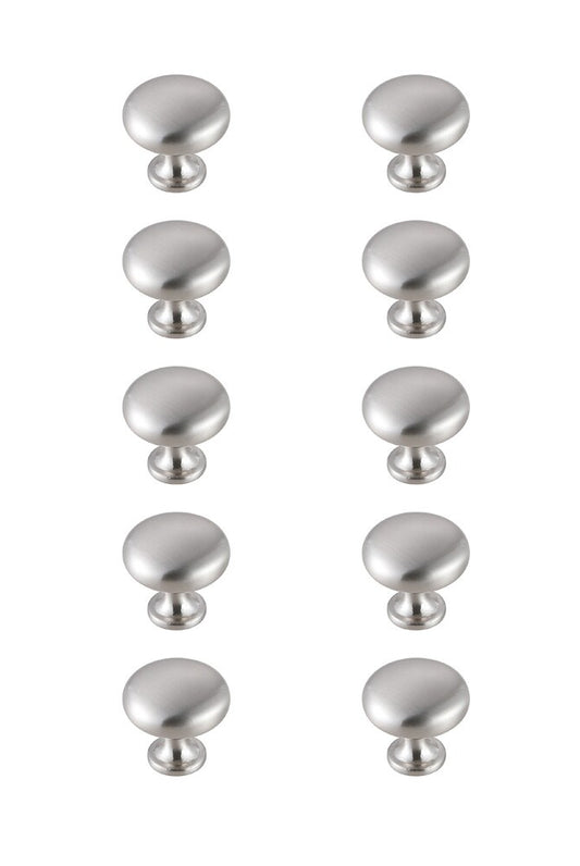 Elegant Furniture & Lighting - Cadon 1.2in Diameter Brushed Nickel Mushroom Knob Multipack (Set of 10) - KB2002-NK-10PK veiw 1