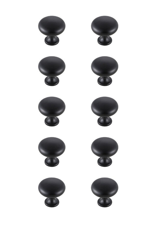Elegant Furniture & Lighting - Cadon 1.2in Diameter Matte Black Mushroom Knob Multipack (Set of 10) - KB2002-MB-10PK veiw 1