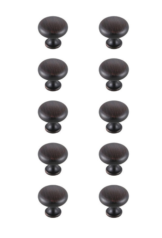Elegant Furniture & Lighting - Cadon 1.2in Diameter Oil-rubbed Bronze Mushroom Knob Multipack (Set of 10) - KB2002-ORB-10PK veiw 1