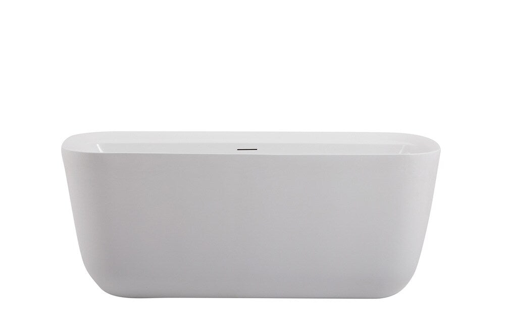 Elegant Furniture & Lighting - Calum 59 inch soaking bathtub in glossy white - BT10559GW veiw 1