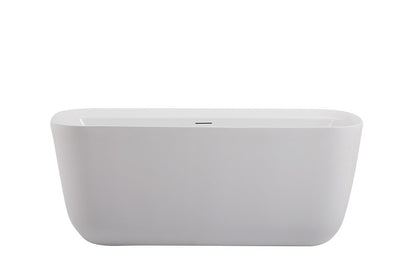 Elegant Furniture & Lighting - Calum 59 inch soaking bathtub in glossy white - BT10559GW veiw 1