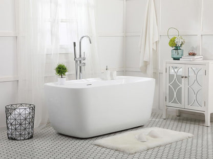 Elegant Furniture & Lighting - Calum 59 inch soaking bathtub in glossy white - BT10559GW veiw 2