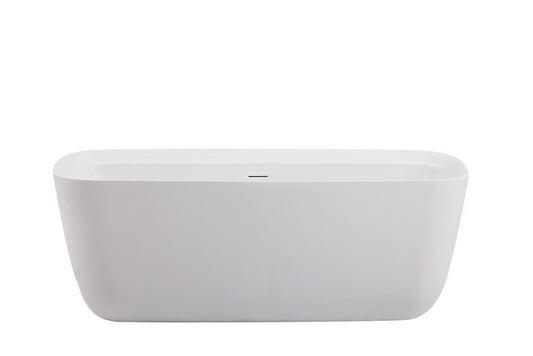 Elegant Furniture & Lighting - Calum 67 inch soaking bathtub in glossy white - BT10567GW veiw 1