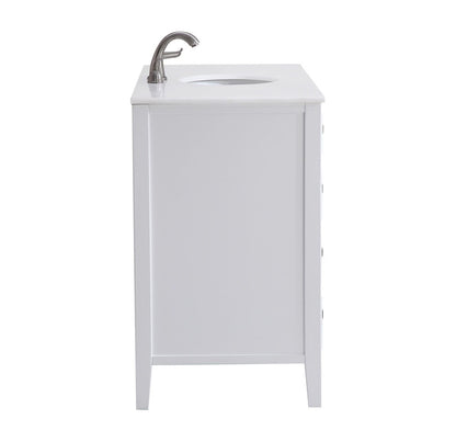 Elegant Furniture & Lighting - Cape Cod 48 inch Single Bathroom vanity in White with ivory white engineered marble - VF-1041-VW veiw 5