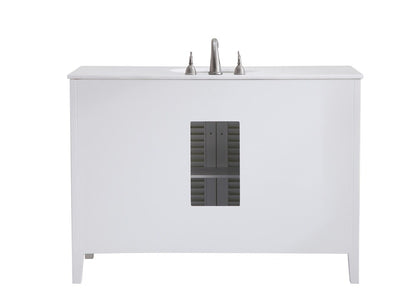 Elegant Furniture & Lighting - Cape Cod 48 inch Single Bathroom vanity in White with ivory white engineered marble - VF-1041-VW veiw 6