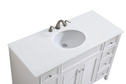 Elegant Furniture & Lighting - Cape Cod 48 inch Single Bathroom vanity in White with ivory white engineered marble - VF-1041-VW veiw 7