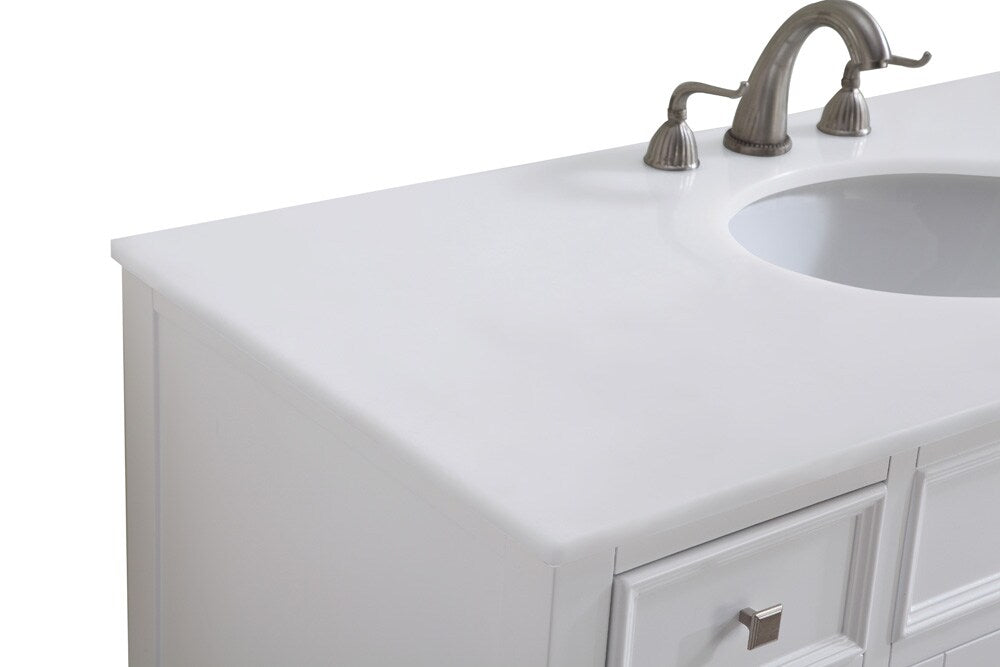 Elegant Furniture & Lighting - Cape Cod 48 inch Single Bathroom vanity in White with ivory white engineered marble - VF-1041-VW veiw 8