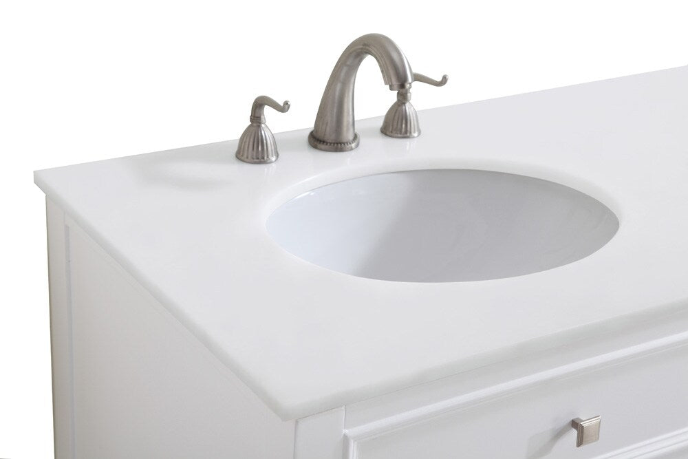Elegant Furniture & Lighting - Cape Cod 60 inch Double Bathroom vanity in White with ivory white engineered marble - VF-1042-VW veiw 8