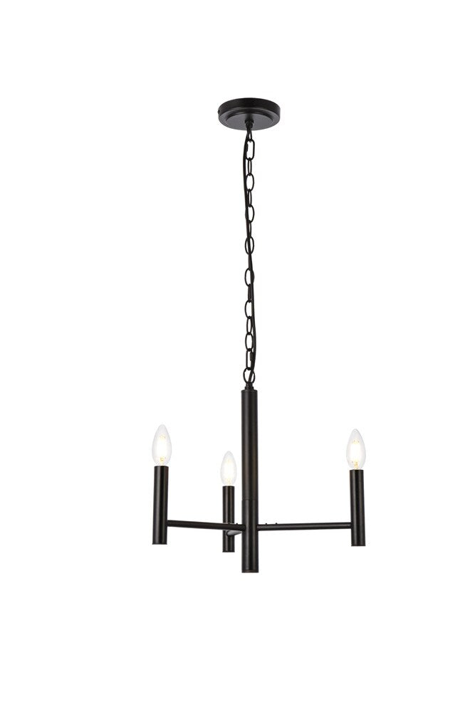 Elegant Furniture & Lighting - Carmella 3 lights pendant in black - LD7059D17BK veiw 1