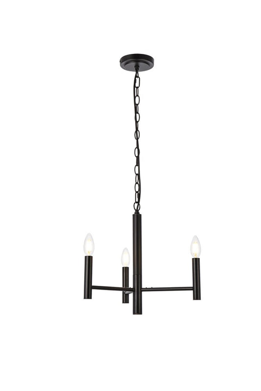 Elegant Furniture & Lighting - Carmella 3 lights pendant in black - LD7059D17BK veiw 1