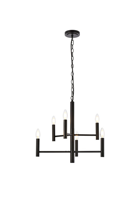 Elegant Furniture & Lighting - Carmella 6 lights pendant in black - LD7060D22BK veiw 1