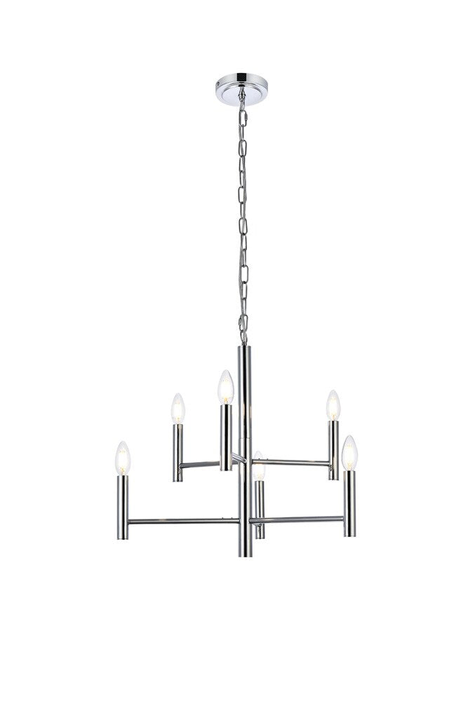 Elegant Furniture & Lighting - Carmella 6 lights pendant in chrome - LD7060D22C veiw 1
