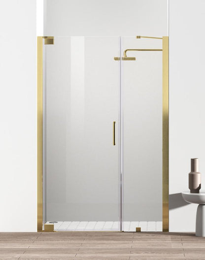 Elegant Furniture & Lighting - Carson Semi-frameless hinged shower door 48 x 72 Brushed Gold - SD404-4872BGD veiw 1