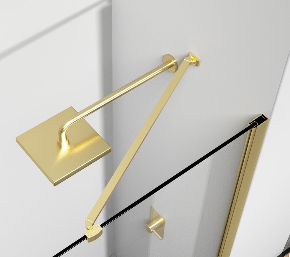 Elegant Furniture & Lighting - Carson Semi-frameless hinged shower door 48 x 72 Brushed Gold - SD404-4872BGD veiw 7