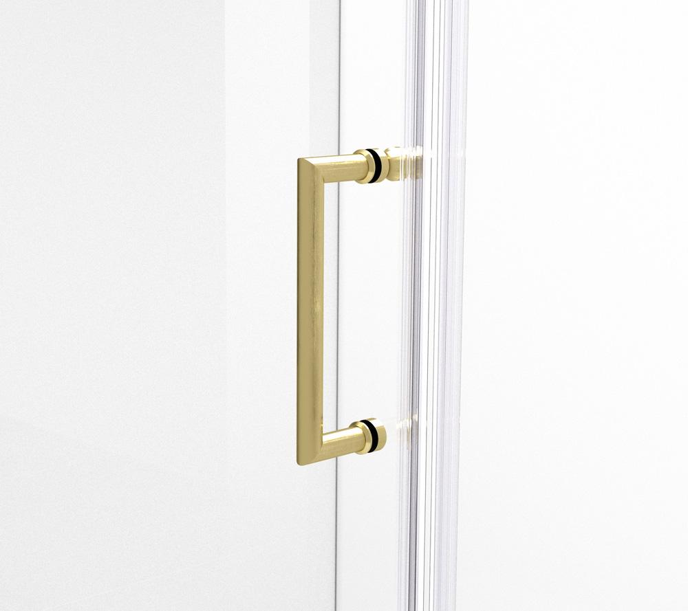 Elegant Furniture & Lighting - Carson Semi-frameless hinged shower door 48 x 72 Brushed Gold - SD404-4872BGD veiw 8
