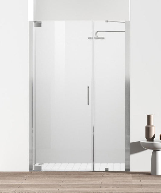 Elegant Furniture & Lighting - Carson Semi-frameless hinged shower door 48 x 72 Brushed Nickel - SD404-4872BNK veiw 1
