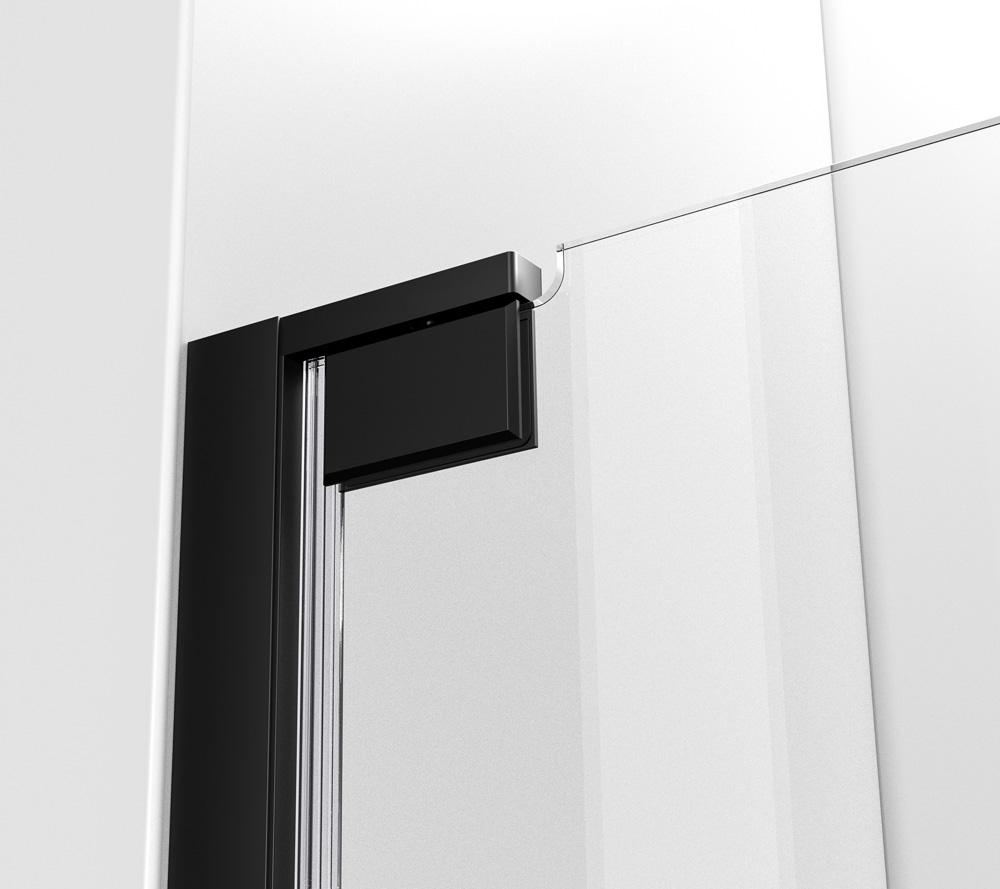 Elegant Furniture & Lighting - Carson Semi-frameless hinged shower door 48 x 72 Matte Black - SD404-4872MBK veiw 8